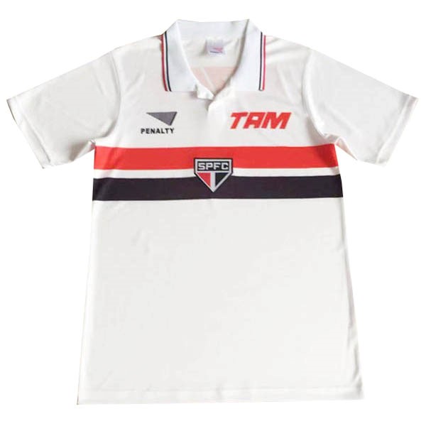 Heimtrikot Thailand Sao Paulo PENALTY Retro 1994 Weiß Günstige Fußballtrikots